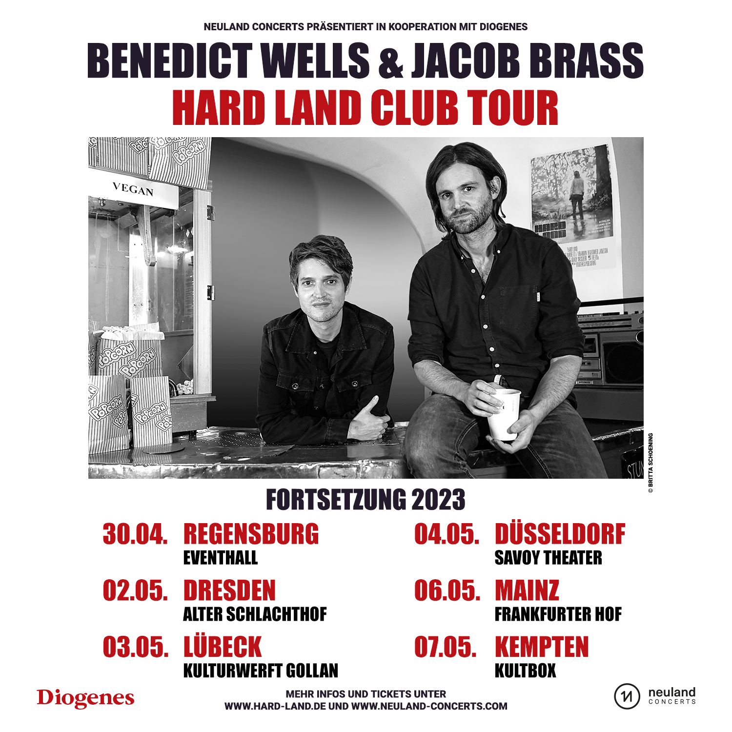 ›Hard Land‹ / Fortsetzung Club Tour 2023 mit Benedict Wells & Jacob Brass
