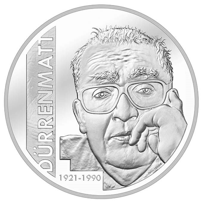 Friedrich Dürrenmatt on a Swiss coin – and more after his 100th birthday