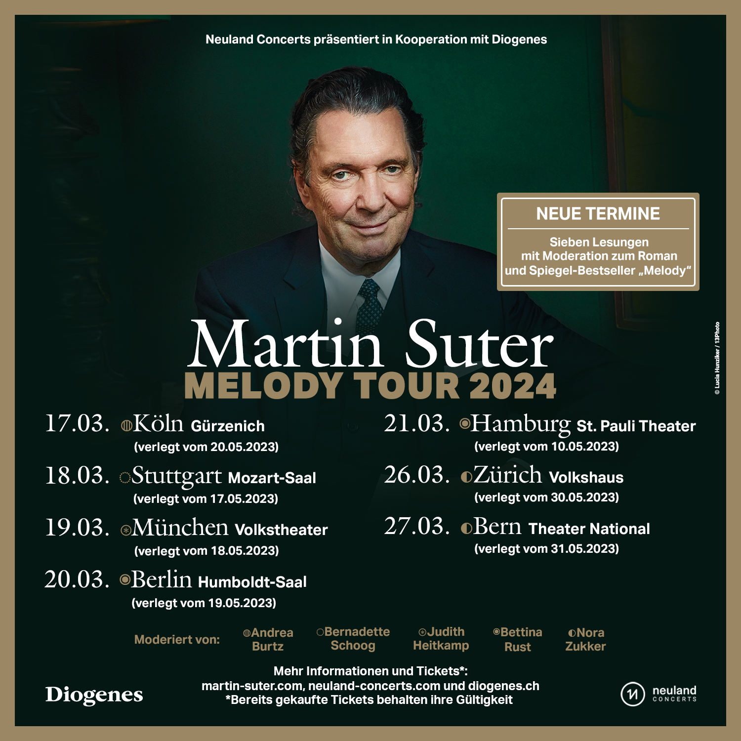 ›Melody‹-Tour von Martin Suter im März 2024