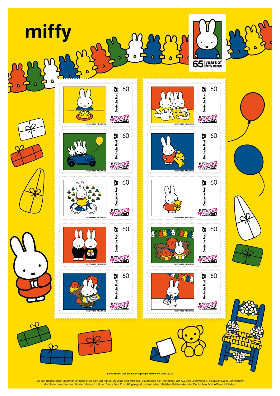 Miffy Briefmarken zum Jubiläum