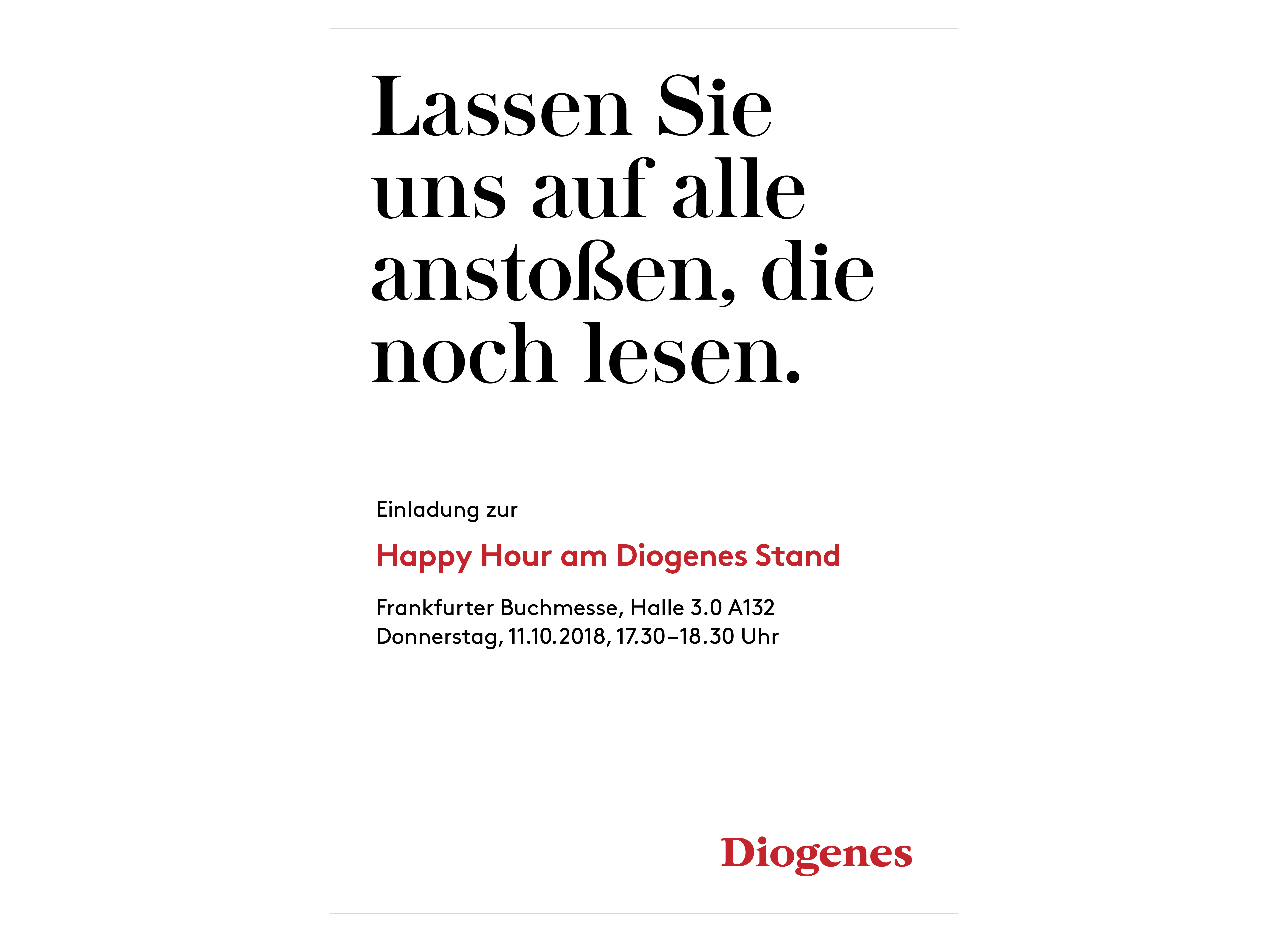 Diogenes Einladung / Happy Hour in Frankfurt